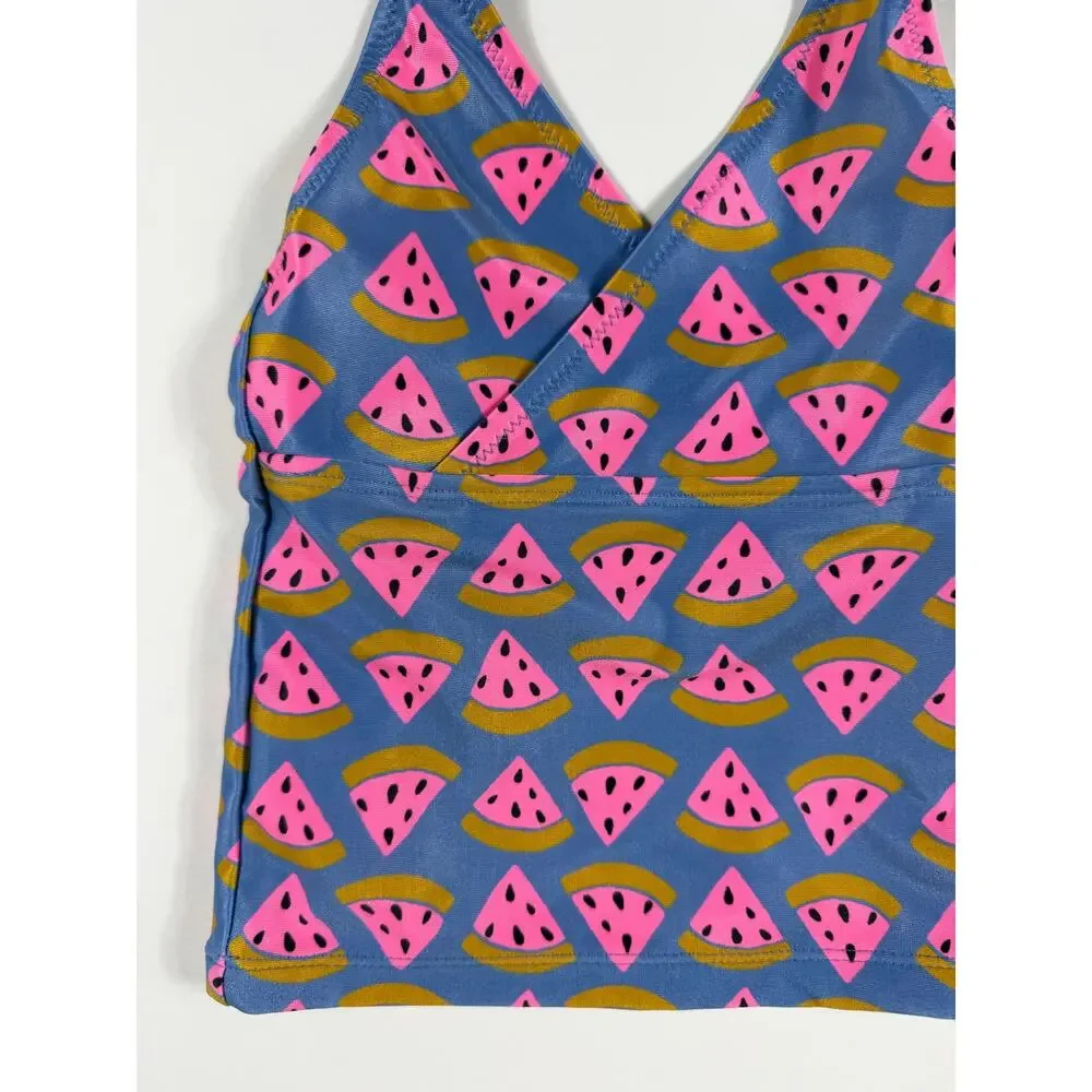 Tea Collection Watermelon Wedge Tie Tankini Swim Top Girls Size 5